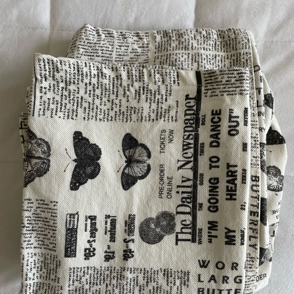 Zara Newspaper Print Straight Leg Jeans - Picture 6 of 6